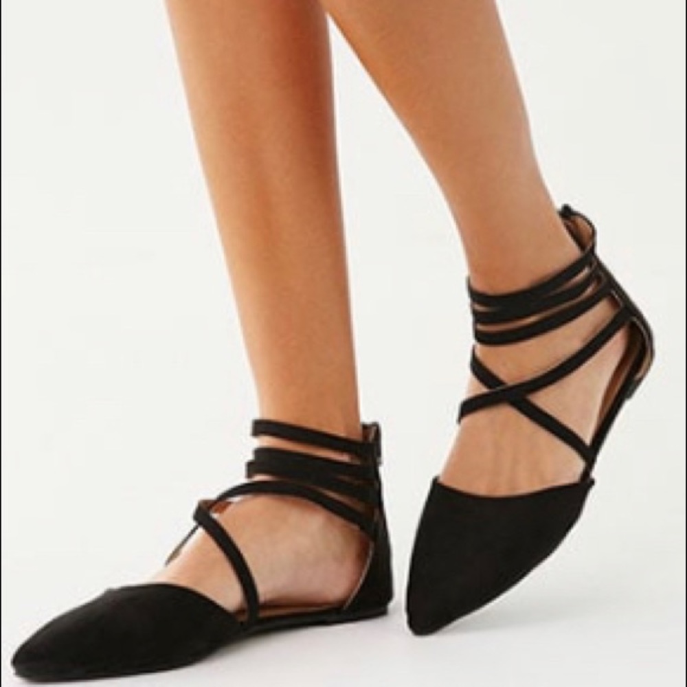 Faux suede flats